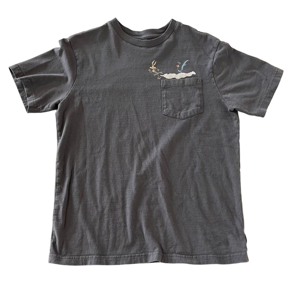 Wil E Coyote Roadrunner T-shirt Pocket Gray American Eagle Looney Tunes Men’s S